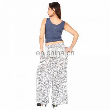 100%Cotton Women Wear Floral Printed Loose Wide Leg Lounger Vintage Style Palazzo Yoga Pants Trousers