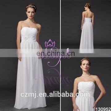 Simple Design Pleating Long Chiffon Bridesmaid Dresses