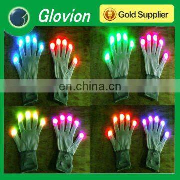 2012 NEW white stretch gloves magic plain black gloves LED flash light gloves