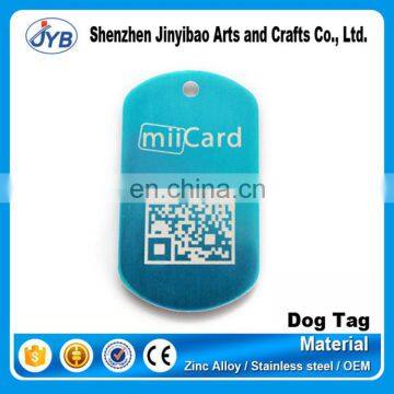 cheap price custom QR barcode dog tag with logo printed