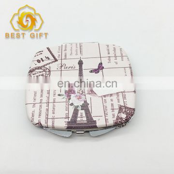 Paris Customized Leather Metal Compact Mirror