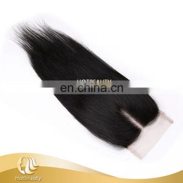 Middle Part Silk Straight Top Lace Closure Natural Black Wholesale