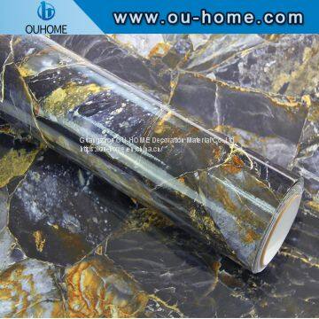 OUHOME Glossy Marble Cabinet Background Decoration Film Marble Effect Contact Paper Film Vinyl Self Adhesive photo-3