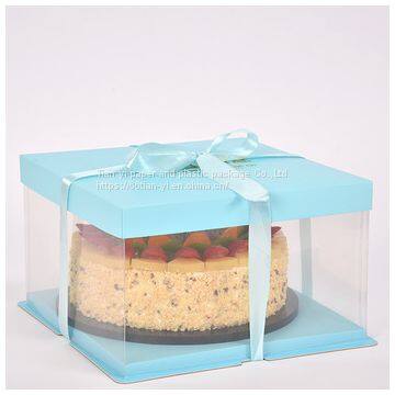Custom  PET transparent  cake gift packaging  box