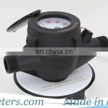 DN15 multi jet plastic body dry dial  class b water meter