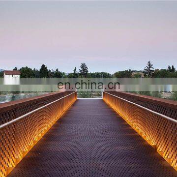 Outdoor Decorative Rusty Corten Steel Structure Small Bridge For Sale