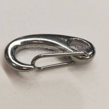304 Boat Marine Stainless Steel Egg Shape Spring Snap Hook Clips Quick Link Carabiner Buckle Eye Shackle photo-4