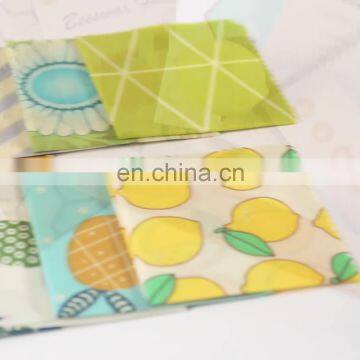 FDA Certified Zero Waste Food Wrap Beeswax bags Eco Friendly Reusable natural Cotton Beeswax Food Storage bags