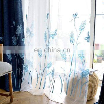 China made polyester custom  sheer curtain embroidery