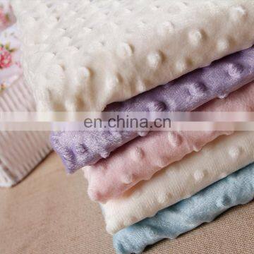 100% polyester super soft plush warp knitted Minky Dot Fabric for baby