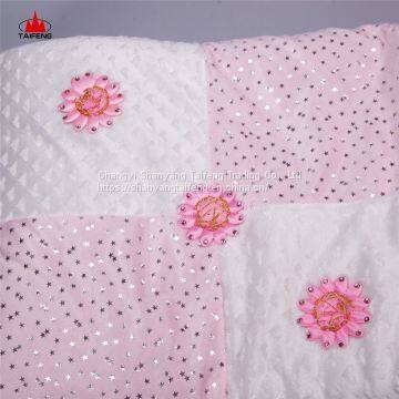 100%acrylic faux cashmere frilly tricot knit fringe throw blanket