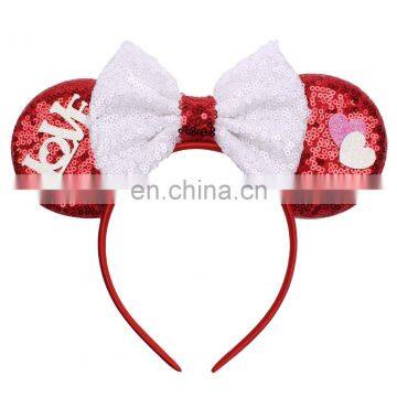 RTS Sequin Minnie Headband Baby Girl Headband Valentine Hairbands photo-3