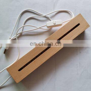 Customized 3D LED Night Light Desk Lamp Wooden Base USB Power for Kids Home Decor