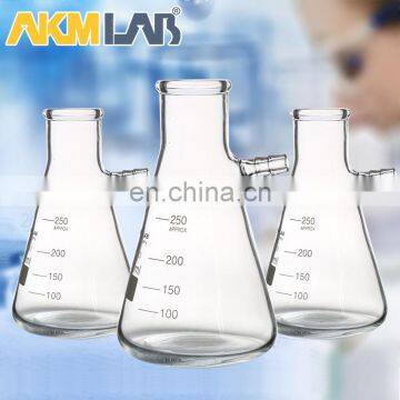 AKM Lab Manufacturer Clear Glass Filtering Flask With Side Tubulature