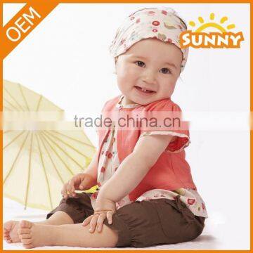 Designed Summer 3pc Korean Stylish Baby Girl Clothing Set