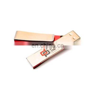 Customized LOGO promotion gift paper clip metal stick USB flash drive money clip