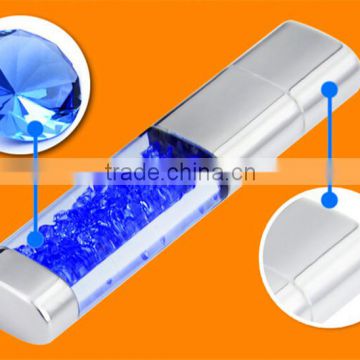 3D customized logo crystal glass 8gb usb flash drive 2.0 to 3.0 with led light