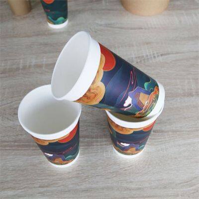 Large capacity colourful disposable single wall paper cups