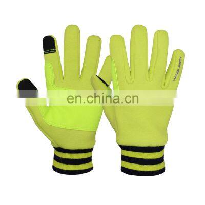 HANDLANDY Hi-vis 4-way Stretch Fabric Winter Running Gloves Sport Hand Gloves Winter Gloves Touch Screen