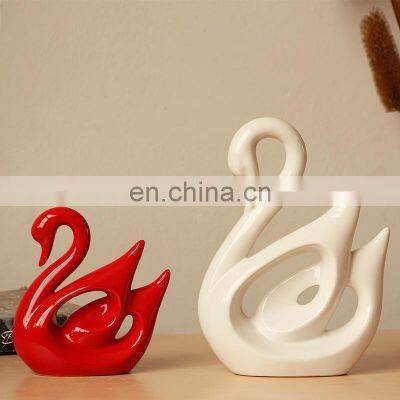 Color Glazed Cheap Swan Wedding Decoration for Newly Couple photo-2