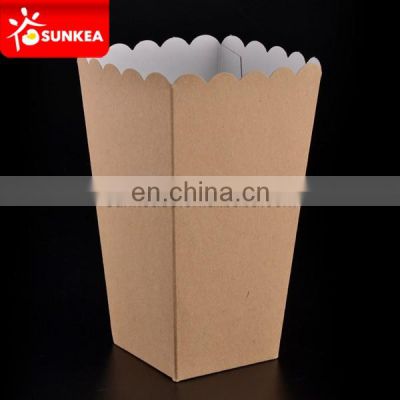 Chicken Popcorn Box Maker Kraft Paper Brown Disposable UV Coating Embossing Accept