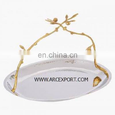 stainless steel oval dish with carry handle