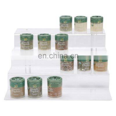 3 Tier Spice Rack Kitchen Pantry Step Shelf Cabinet Organizer Clear Acrylic Spice Rack