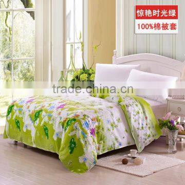 China manufacture 100% cotton flower printed green duvet cover western comforter sets