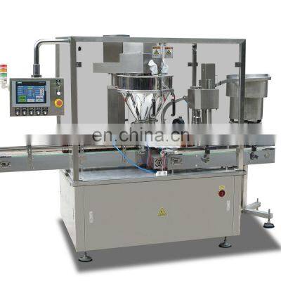 automatic powder glass bottle filling and capping machine