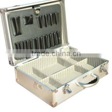 Silver Aluminum instrument case with plush lining