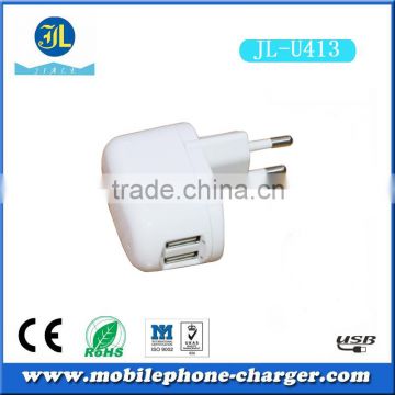 Dual port USB 220v wall usb charger adapter EU socket mobile phone travel charger usb travel charger