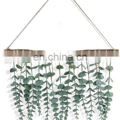Vegetation Zone Wooden Stick Farmhouse Country Style Artificial Eucalyptus Wall Hanging Decoration