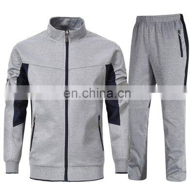 Custom Blank Sportswear Cotton&Polyester Zipper Jackette Mens Jogger Tracksuit For Men