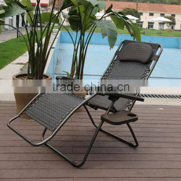 High Quality Beach Chair Recliner Chair Sun Lounger With Cup Holder photo-6