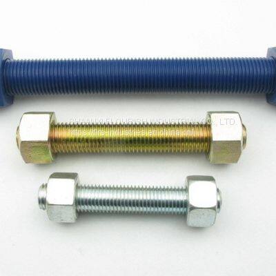 Full Threaded High Strength Double Ended Bolt Customized With 2 Hex Heavy Nuts