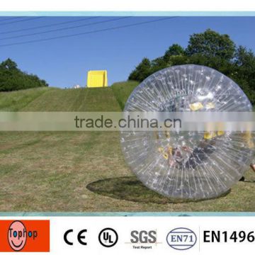 hot sale transparence colorfull grass tpu pvc inflatable body zorb balls on snow for kids 2.6m/2.8m