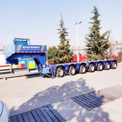 Multi axle semi-trailer heavy-duty low flatbed large item transport vehicle