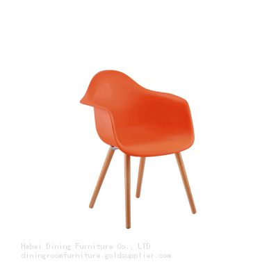 Short Wooden Legs Plastic Armchairs DC-P02G