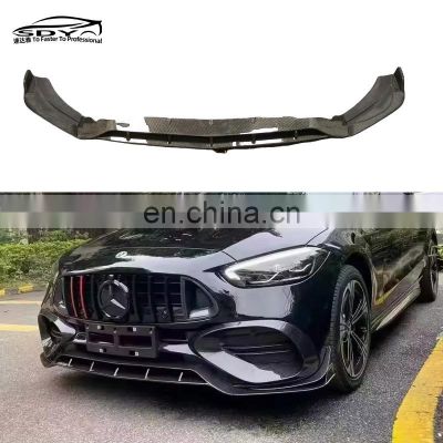 W206  B Style Carbon Fiber Front Lip Front Bumper Lip For Mercedes Benz W206 C Class C200 C260