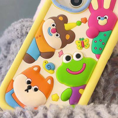 Cute Cartoon Animal Probe Collection Silicone Phone Case for Mobile Phone 12 13 14 15 Pro Max photo-2