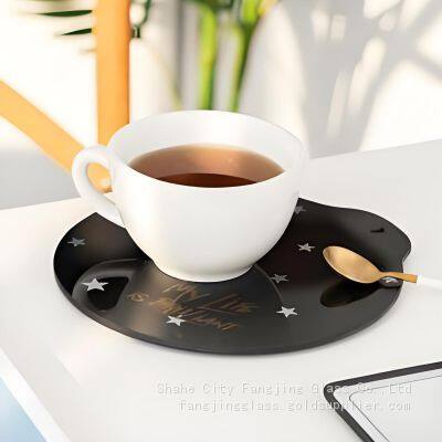 Personalised Tea or Coffee Glass Coaster Tempered Glass Coffee Mats & Pads