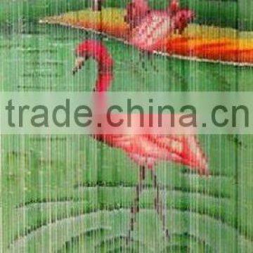 High quality best selling Bamboo Door Curtain with Flamingoes scene in Viet Nam