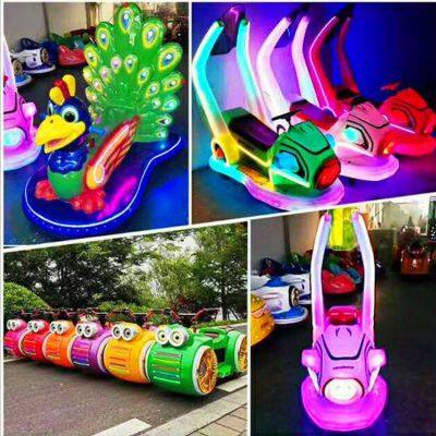 a Money - Making Tool for Street Vending in the Square: Children's Square Cars, Glowing Cars, Double - Seat Night - Light Cars photo-5
