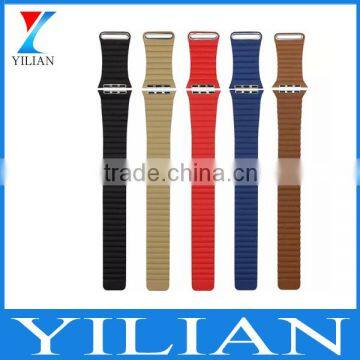 Genuine Leather Loop straps For Apple Watch Leather Band with Adjustable Magnetic Closure Loop