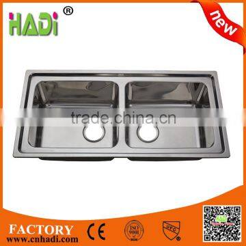 High quality double bowl stainless steel kitchen sink HD9446C