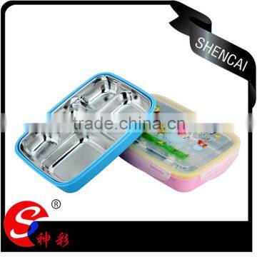 student Rectangle 5 Compartment bento Tiffin lunch box keep food hot for school