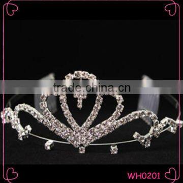 2016 New Silver Crystal Hair Accessory Small Crowns