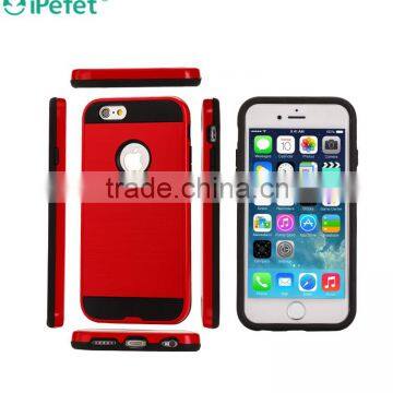 Durable Shockproof Hybrid 2 In 1 TPU+PC Brushed Back Case Cover For iPhone 6 6s