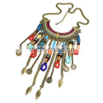 Wholesale Handmade Colorful Charm Multiple Pendant Necklace Jewellry Designs