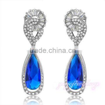 Wholesale zircon dangle beautiful earring designs for women